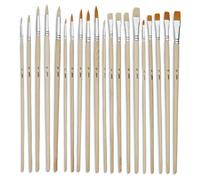 [952410] Pébéo 20 pinceaux - Plat - Rond - Acrylique et huile - Manche long -...