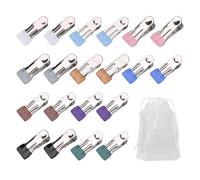20 Pinces de séchage, 1 Sac de Rangement, Pinces à Linge en métal, Pinces à Chaussettes pour laveuse et sécheuse, Pinces à Serviettes de Plage