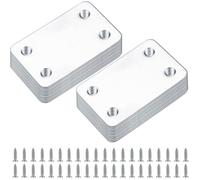 20 Plaques d'assemblage perforées, connecteurs plat, fixations équerre, 38x60mm, couleur argent.