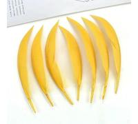 20 plumes de canard courbées blanches et noires, ailes d'oie, décoration artisanale, accessoires pour mariage et fêtes - Dorées - 10-15 cm (4-6 pouces)