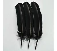 20 plumes de faisan noir pour loisirs créatifs, décoration de mariage, coq, oie, autruche, accessoires DIY, attrape-rêves - 25-30 cm (10-12 pouces)