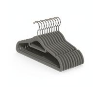 20 Portemanteaux Slim Velvet Basics Anti-Dérapants, Forte Résistance, Couleur Grise pour Costumes, Jupes et Chemises