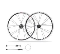 20 Pouces 406/451 Ensemble De Roues De Vélo Pliables 100/135mm Jante Avant Et Arrière À Dégagement Rapide, Freins À Disque V-Brake Roues BMX Cassettes 7/8/9/10/11 Vitesses, Pneus 1,1-1,95"(Gold,406)