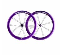 20 Pouces 451 Paire De Roues De Vélo Pliant BMX avec Frein en V 9 * 74/10 * 130mm Roue Avant Arrière À Dégagement Rapide 40mm Jantes À Double Paroi en Aluminium 16/20 Trous, Cassette 8-11S(Purple)