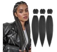 20 Pouces/50cm Rajout Cheveux Tresses Pré-tressé Extension de Tressage 3pcs Cheveux Professionnel Itch Libre Synthétique Kanekalon EZ Braiding Hair, Brun Moyen