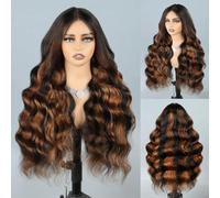 20 Pouces 9x6 Body Wave 200% Densité Perruque Femme Brésilien Perruque Sans Colle Cheveux Humain Glueless Wig Wear and Go Wig Human Hair Pre Plucked Pre Cut 1B/30 Highlight Ombre Couleur Perruque