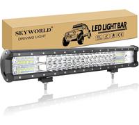 20 Pouces Barre Lumineuse De 288w Led, Barre Combinée Combinée De Barre D'inondation De La Rangée Led De 12v-24v 6000k Lignes De Conduite Tout-Terrain Pour 4x4 Camion Atv Utv Suv