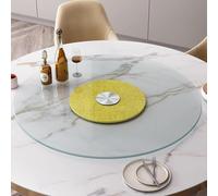 20 Pouces Verre Lazy Susan Verre Trempé Rond Plateau Tournant Plateau De Service Rotatif Plateau Tournant Robuste Plateau Tournant Transparent, Gold, Ø 60cm/24in