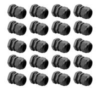 20 rallonges de câble étanches M12, connecteurs étanches en nylon PA66, raccords de connecteurs réglables IP68, raccords de fixation de câbles avec joint d'étanchéité, diamètre 3-6.5mm(Noir)
