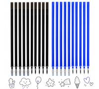 20 Recharges Stylo Effaçable 0,7 mm Bleu Noir, Compatible avec Legami | Erasable pen refills 0,7 mm, mines de rechange pour stylos effaçables avec pointe fine et écriture fluide