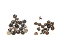20 rivets et écrous à tête plate en cuivre et laiton pour la maroquinerie, la réparation de ceintures et de sacs (6,5 mm)