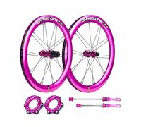 20" Roues Avant Et Arrière pour Vélos Pliants 406/451 Paire De Roues BMX avec Frein À Disque, Roulements Scellés Cassette 8-11 Vitesses, 100/135mm QR Jantes À Double Paroi 40mm(Rose Red,451)