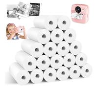 20 Rouleau Papier Appareil Photo Enfant,Papier Appareil Photo Enfant Autocollant,Papi Thermique Appareil Photo Enfant,Rouleau Imprimante Thermique Autocollant,Papier Thermique Autocollan(57 * 55mm)
