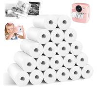 20 Rouleau Papier Appareil Photo Enfant,Papier Appareil Photo Enfant Autocollant,Papi Thermique Appareil Photo Enfant,Rouleau Imprimante Thermique Autocollant,Papier Thermique Autocollan¿57 * 55mm)