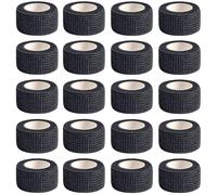 20 Rouleaux Bandage Autoadhésif, Bande Cohesive Élastique 2.5cm x 4.5m Bandage Medical, Noir Bande Pansement pour Fixation d'Articulation, Protection Sportive, Panser les Plaies des Animaux