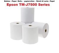 20 Rouleaux de Papier pour imprimante epson TM-j 7500 Rouleau 76 x 70 x 12 Papier Ordinaire Offset sans Bois pour imprimante à