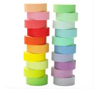 20 Rouleaux Washi Tape Set, Masking Tape, Ruban Adhésif Décoratif Arc-en-Ciel, Scotch Scrapbooking, Scotch Decoratif, pour Scrapbooking, Bricolage et Bullet Journals (5m x 15 mm/Rouleau)