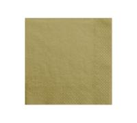 20 serviettes 2 plis 33x33cm or, couleur:or