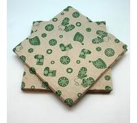 20 Serviettes Bonnet vert en ouate 3plis - 33x33cm