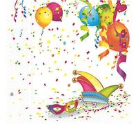 20 serviettes célébrer Temps/déguisement/carnaval 33 x 33 cm