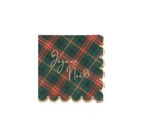 20 SERVIETTES DE TABLE JETABLE COCKTAIL PAPIER NOËL TARTAN 24CM Vert, Anis, Menthe, Eau / Rouge, Bordeaux