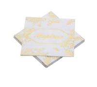 20 SERVIETTES DE TABLE JETABLE PAPIER BAPTÊME 3 PLIS 33CM OR MÉTAL