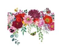 20 SERVIETTES DE TABLE JETABLE PAPIER BORDURE FLEURIE 33CM BLANC