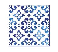 Ambiente - 20 SERVIETTES PAPIER CARREAUX DE CIMENT BLEU 33CM
