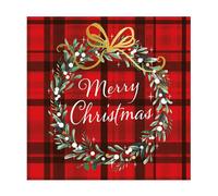 Ambiente 20 Serviettes Papier Plaid Couronne 33CM Rouge