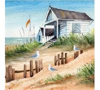 20 serviettes d'été sur la plage | Maritim | Mouette | Été | Décoration de table | Decoupage | Technique de serviette 33 x 33 cm