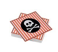 20 Serviettes Drapeau pirate en ouate 33x33cm 3plis