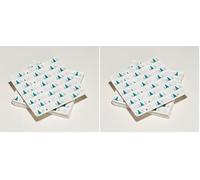 20 serviettes en ouate 33x33cm 3plis Xmas Sapin Bleu Argent (Lot de 2)