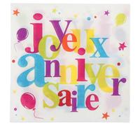 Generique - Serviettes en papier Anniversaire festif 33 x 33 cm - 20 pièces