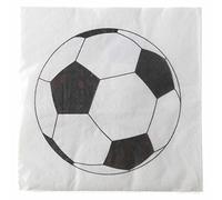 20 serviettes ballon football 33 x 33 cm taille unique
