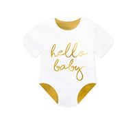 PartyDeco 20 Serviettes en Papier Body Hello Baby 16 x 16 cm
