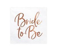 PartyDeco Serviettes de table Bride To Be – Or rose – 33 x 33 cm