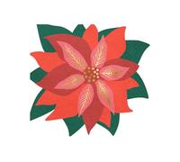 20 Serviettes en papier fleur de Noël 15,5 x 14,5 cm