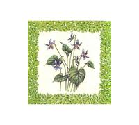 20 serviettes en papier fleurs bleues : gentiane 33x33cm serviettage