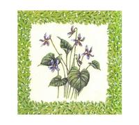 20 Serviettes En Papier Fleurs Bleues : Gentiane 33x33cm Serviettage