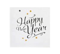Amscan Serviettes en papier 9902272 Wishes Blanc/Noir/Doré 33 x 33 cm Lot de 20
