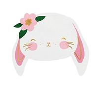 20 serviettes lapin fleuri