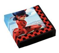20 serviettes miraculous de 33 x 33 cm Rood G