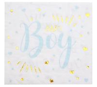 20 Serviettes Papier Baby Shower Boy 33CM Bleu