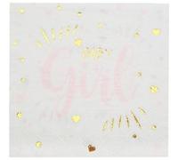 20 serviettes papier baby shower girl 33cm rose - chalayer 000725400000005 Rose G