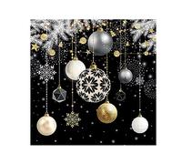20 SERVIETTES PAPIER BOULES DE NOËL 33CM NOIR