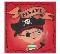 20 serviettes papier coco le pirate 33cm coloré - chalayer 000752100000099 Rouge G