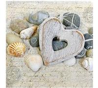 20 serviettes papier coeur et pierres 33cm - ambiente 13313095 Gris