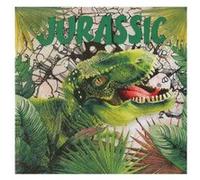20 serviettes papier imprimé t-rex jurassic 33cm - chalayer 7287 0-99 Vert G