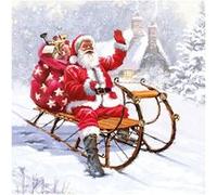 20 serviettes papier père noël traineau 33cm rouge - ambiente 33315280 Rouge