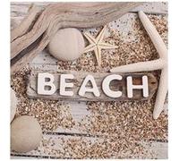 Ambiente - 20 SERVIETTES PAPIER PLAGE BOIS 33CM NATURE